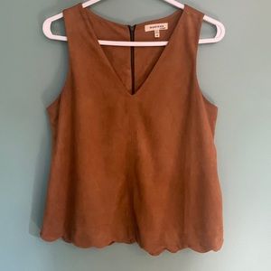 Faux Suede Top